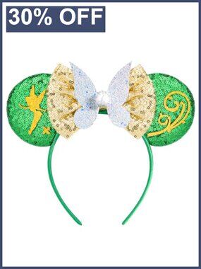 Mouse Ears Headband Sequin Bow Handcrafted Costume Accessory